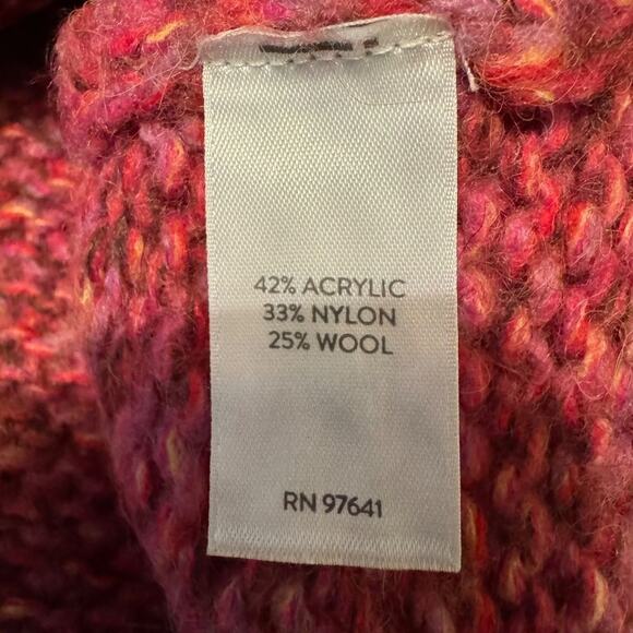 J. Jill sweater pink multicolored heathering chevron wool blend pullover Sz M - Picture 8 of 8